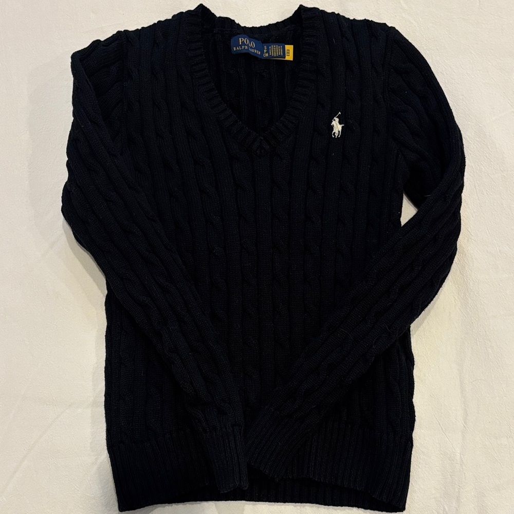 Polo by Ralph Lauren  Black Woman Cable Knit Sweater